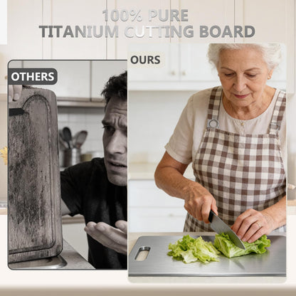 100% Pure Titanium Cutting Board Set of 3, 2026 New Upgrade Titanium Cutting Boards for Kitchen, Double Sided Non-Toxic Food-Grade Chopping Board, Dishwasher Safe (S+M+L)