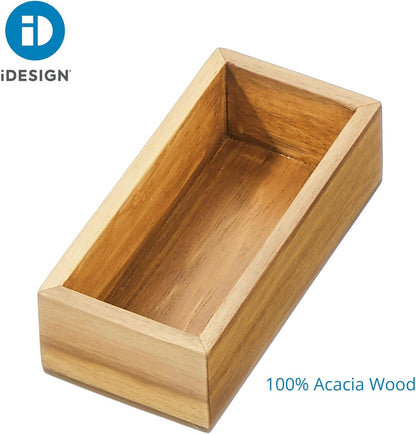 iDesign Acacia Wood Kitchen Drawer Organizer - Set of 3 - Natural