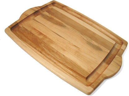J.K. Adams 20-Inch-by-14-Inch Maple Wood Farmhouse Carving Board with Juice Groove, Brown