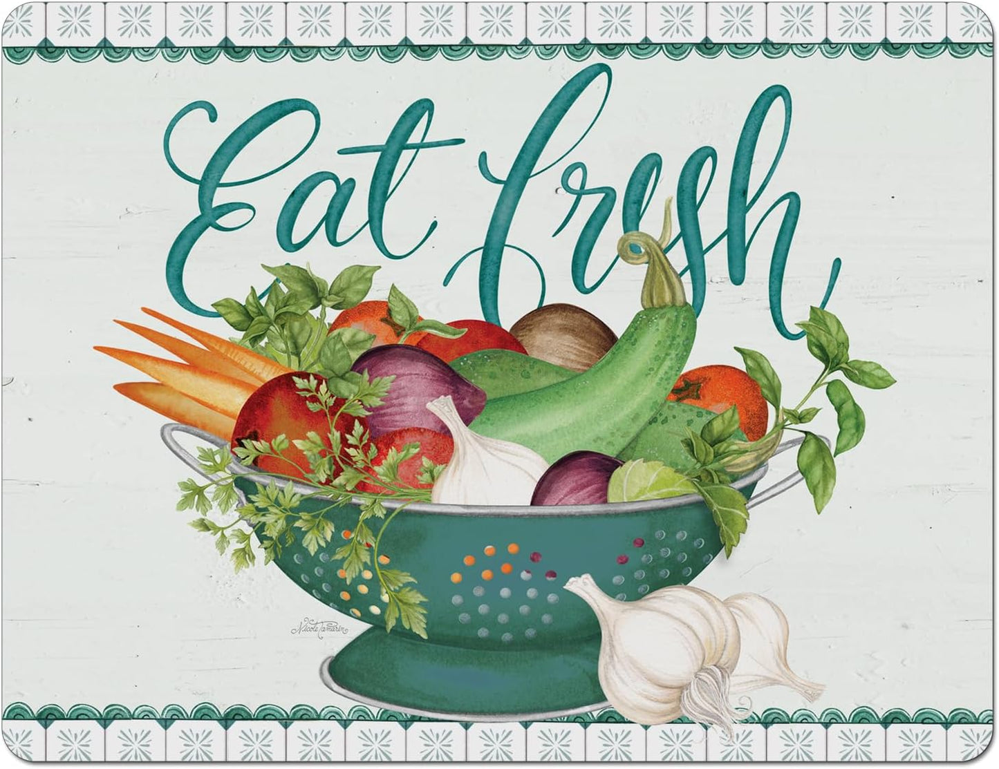 Cut N' Funnel Farmhouse Fall Designer Flexible Cutting Board Mat 15" x 11.5" Made in the USA Decorative Flexible Easy to Clean