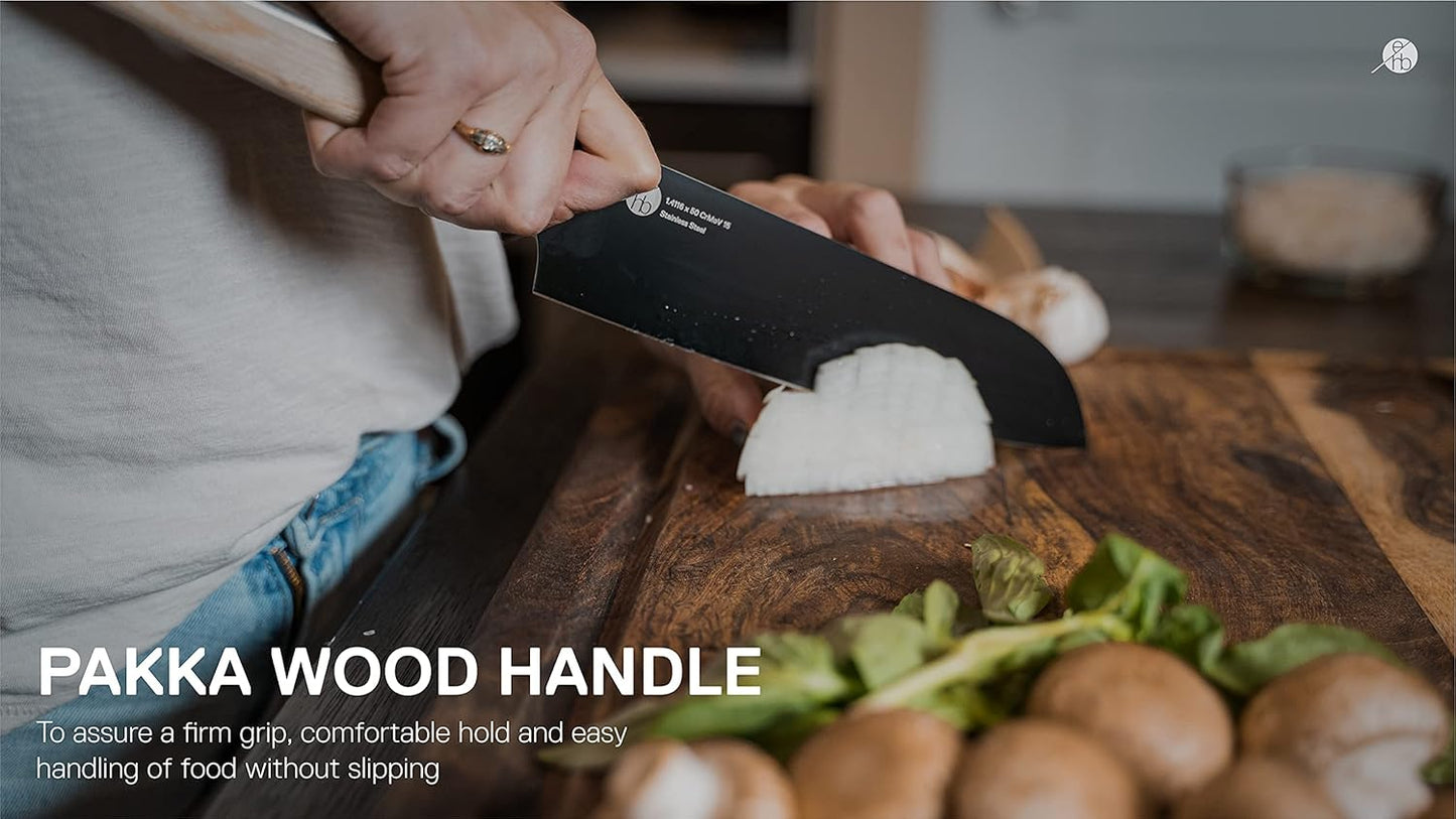 Everdure German Steel Professional Bread Knife, 10.55 Inch Serrated Edge Blade, Titanium Coated Blade with Pakka Wood Handle, Perfect Kitchen Knife for Slicing Bread Loaves, Bagels, Cake, and More