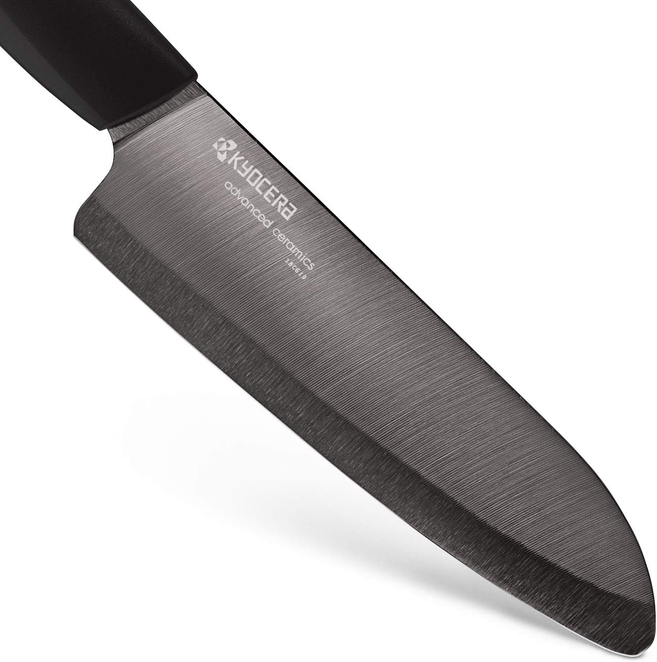 Kyocera’s Revolution 4-Piece Ceramic Knife Set: Ceramic Chef Knife For Your Cooking Needs, 7" Chef's Santoku, 5.5" Santoku, 4.5" Utility & 3" Paring Knives, Black/White