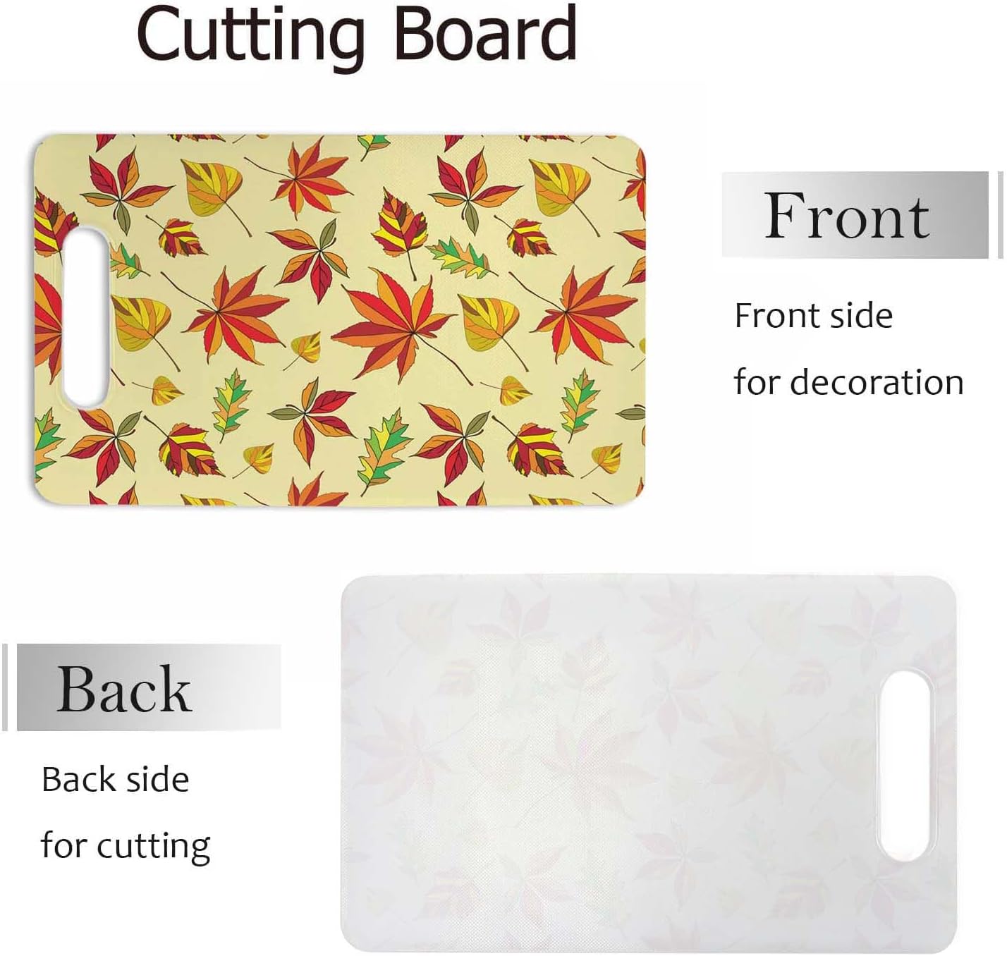 Coffee Set Cutting Board with Handles Coffee Maker Muffin Cup Flower Hot Drink Love Cutting Boards Plastic Safe Chopping Board for Kitchen 16" x 10" x 0.24"