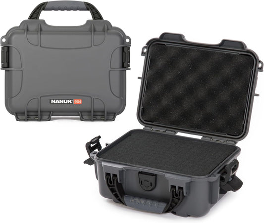 NANUK 904 Hard Case with Foam – IP67 Waterproof Protective Case for Camera, Drone & Gear – Impact-Resistant & Dustproof – Perfect for Travel 10.2" x 7.9" x 4.5" – Yellow