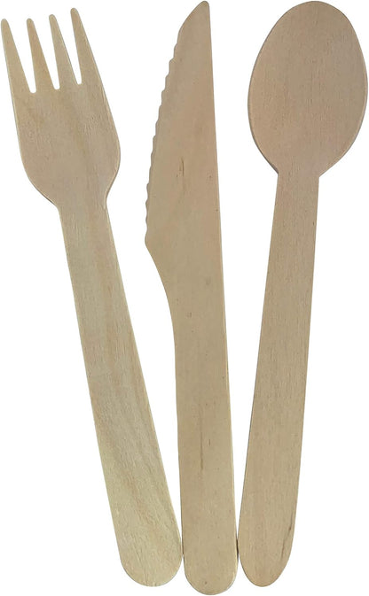 KingSeal FSC Certified Disposable Wood Cutlery Knife, Biodegradable and Earth Friendly, 6.5 Inch Length - 100 Count