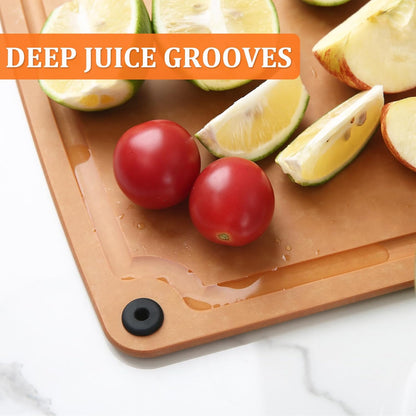 Cutting Boards for Kitchen Dishwasher Safe Eco-Friendly Composite Cutting Board Set of 2, Reversible Chopping Board with Handles & Juice Grooves, Small & Large Cutting Board for Countertop