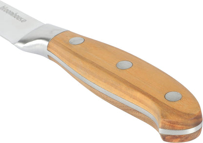 Bloomhouse - Two Time Oprah's Favorite Things Winner - 5" Utility Boning Kitchen Knife German Stainless Steel Blade w/Forged Italian Olive Wood Handle Full Tang for Meat Poultry & Precision Cutting