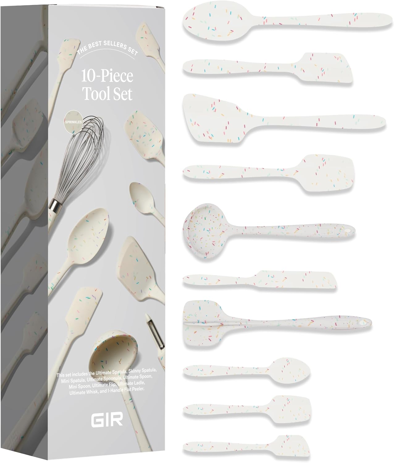 GIR: Get It Right 5 Piece Silicone Ultimate Kitchen Utensils Set - Ladle, Spatula, Flip, Spoon & Spoonula - Non-Toxic Cooking Utensils for Nonstick Cookware, Cooking and Baking - Red