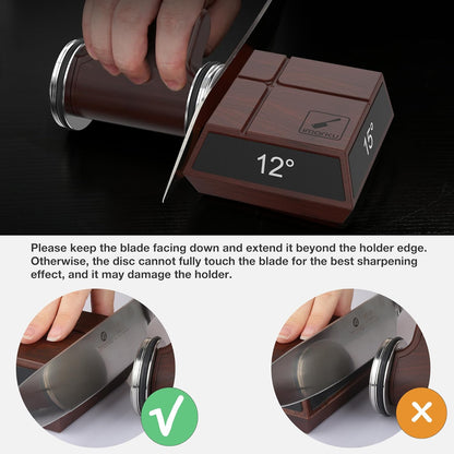 The Innovative Rolling Knife Sharpener - Fast & Safe Knife Sharpening - 4 Magnetic Angles Knife Sharpener Tool for Kitchen Knives - Diamond Rolling Knife Sharpening Kit with 12°/13°/15°/20° Sharpening