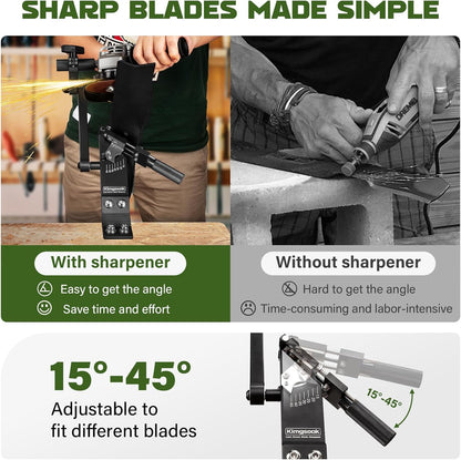 Lawn Mower Blade Sharpener, Lawnmower Blade Sharpening Tool with Blade Balancer, Blade Sharpner Kit