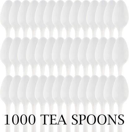 PLASTICPRO Cutlery Plastic Knives Medium Weight Disposable Silverware White (1000 Count)