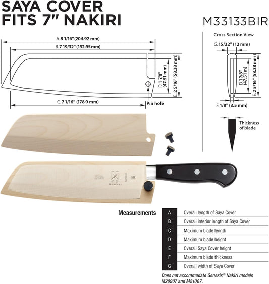 Mercer Culinary Birch Wood Saya Cover Blade Protector for 8" Chef and 210mm Gyuto Knives