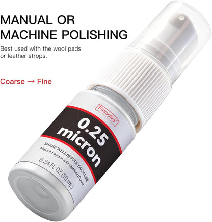 2 Micron Diamond Emulsion, 0.34 FL OZ 10 ML Diamond Stropping Compound for Knife Sharpening Leather Strops, Wool Pads & Polishing Cloths, Suspension for Knives, Tools, Metal, Glass, Ceramic & Stone