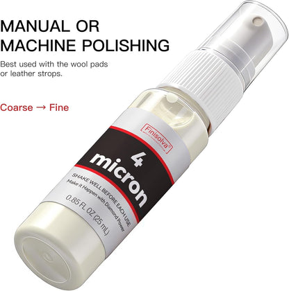 1 Micron Diamond Emulsion, 0.85 FL OZ 25 ML Diamond Stropping Compound for Leather Strops, Wool Pads & Polishing Cloths, Suspension for Knives, Tools, Metal, Glass, Ceramic & Stone