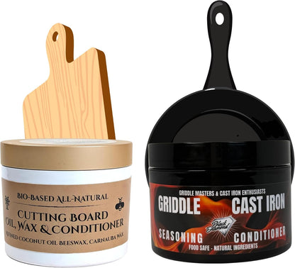 Black Diamond Stoneworks Natural Coconut Oil, Beeswax & Carnauba Wax Wood Conditioner, 5oz Tub for Cutting Boards & Butcher Blocks, Food Safe, Protects, Conditions & Extends Longevity (5.7 oz)2 PK.