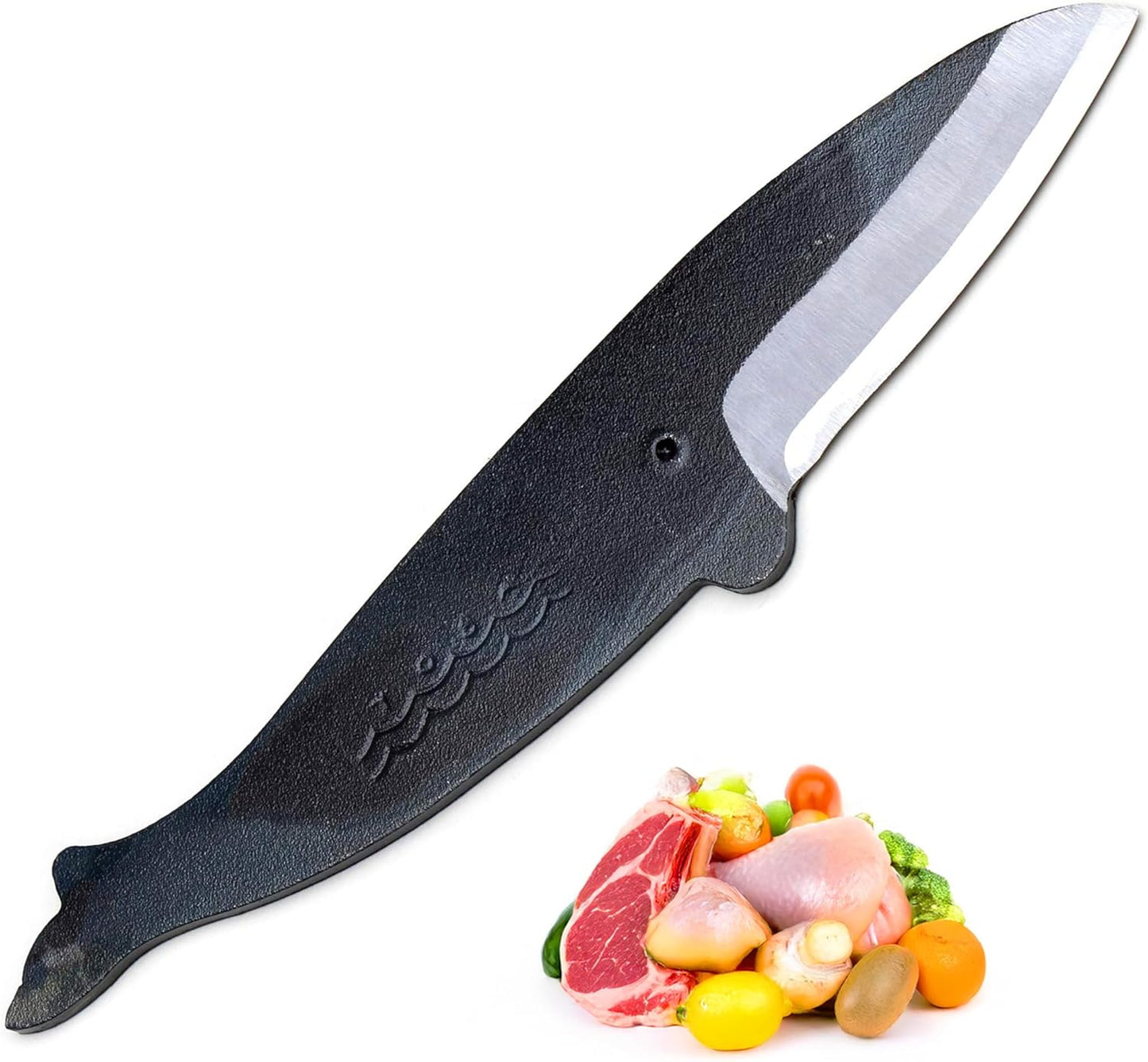 Yoshihiro Kujira Whale Shaped Japanese Utility Knife High Carbon Steel Kurouchi Finish Hand Forged Novelty Gift Made in Japan Type C