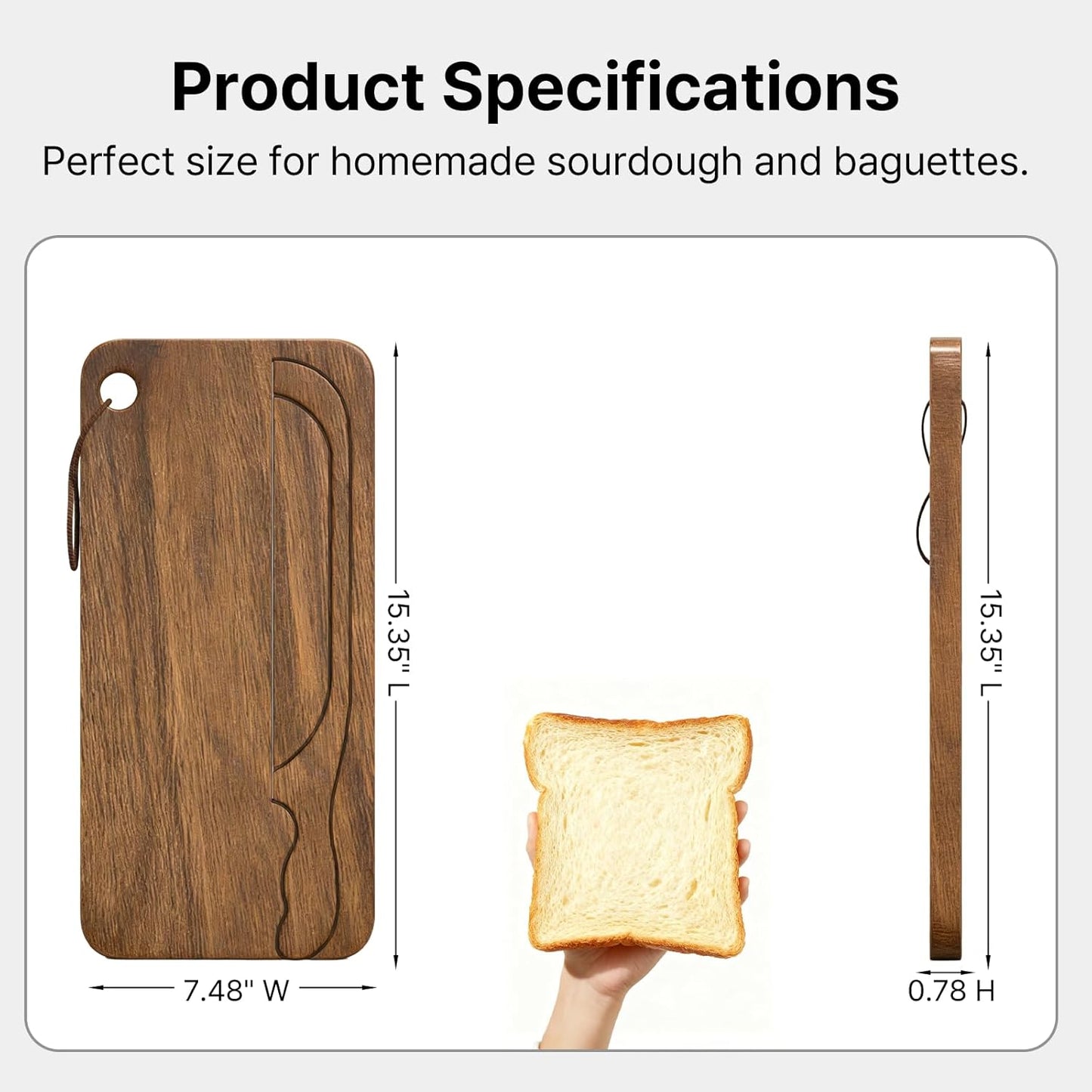 Sourdough Bread Board Set, 16" Bread Bow Knife and Cutting Board with Crumb Tray, Magnetic Storage, Ergonomic Design, Perfect for Bagels, Homemade Bread, Ideal Baking Gift for Women