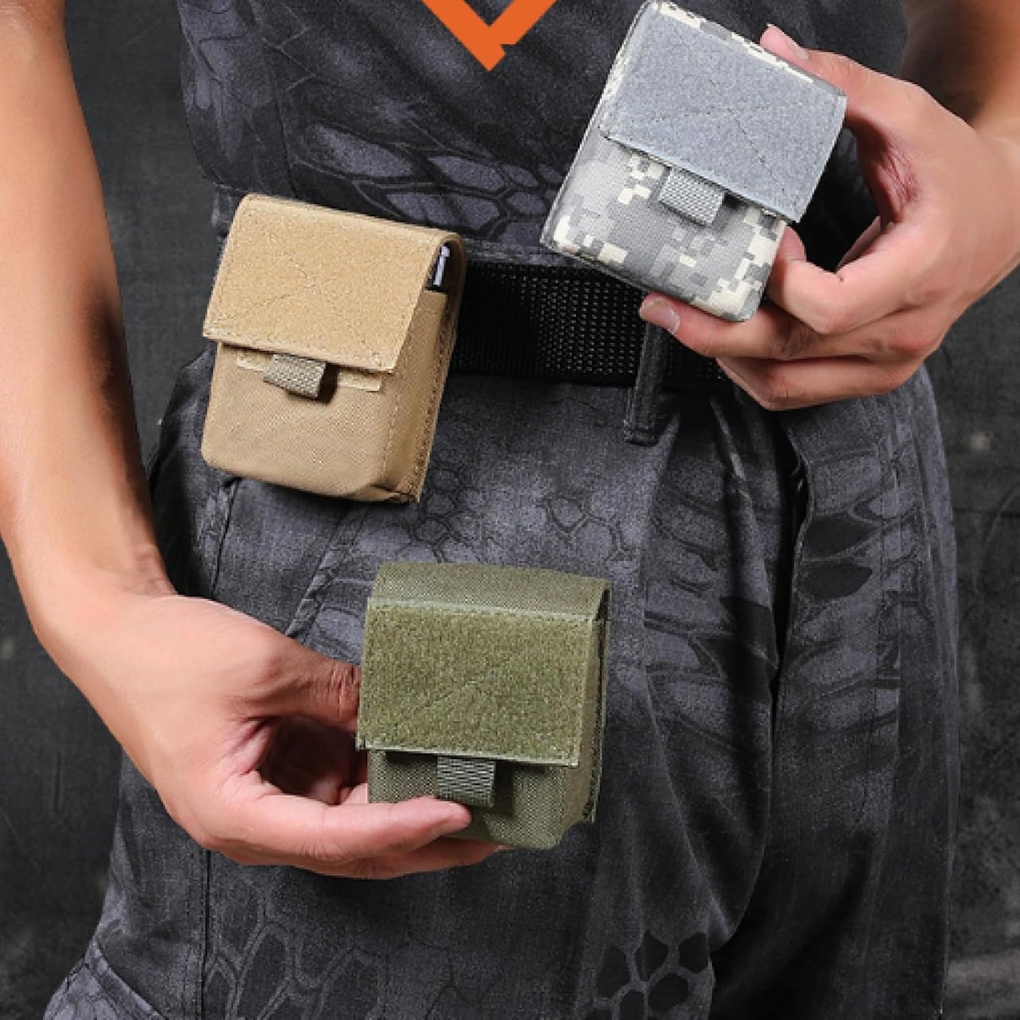 Azarxis Tactical Mini Belt Pouches, Multi-Purpose Small Battery Case Compact Utility EDC Card Slot Holder Waist Bags Military Molle Pack Sundries Storage Pack