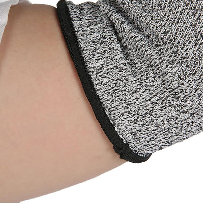 Cut Arm Sleeves, 5 Level Protection HPPE Nylon Spandex Safety Sleeve, with Heat Cut Abrasion Tear Resistance, for Construction Mining Glass Processing Metal Work (L=20cm)