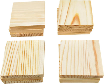 6PCS Unfinished Wood Square Blocks for Crafts, 6x6x1in Blank Wooden Squares Pine Wood Boards for Carving,DIY Wood Coasters,Painting & Burning