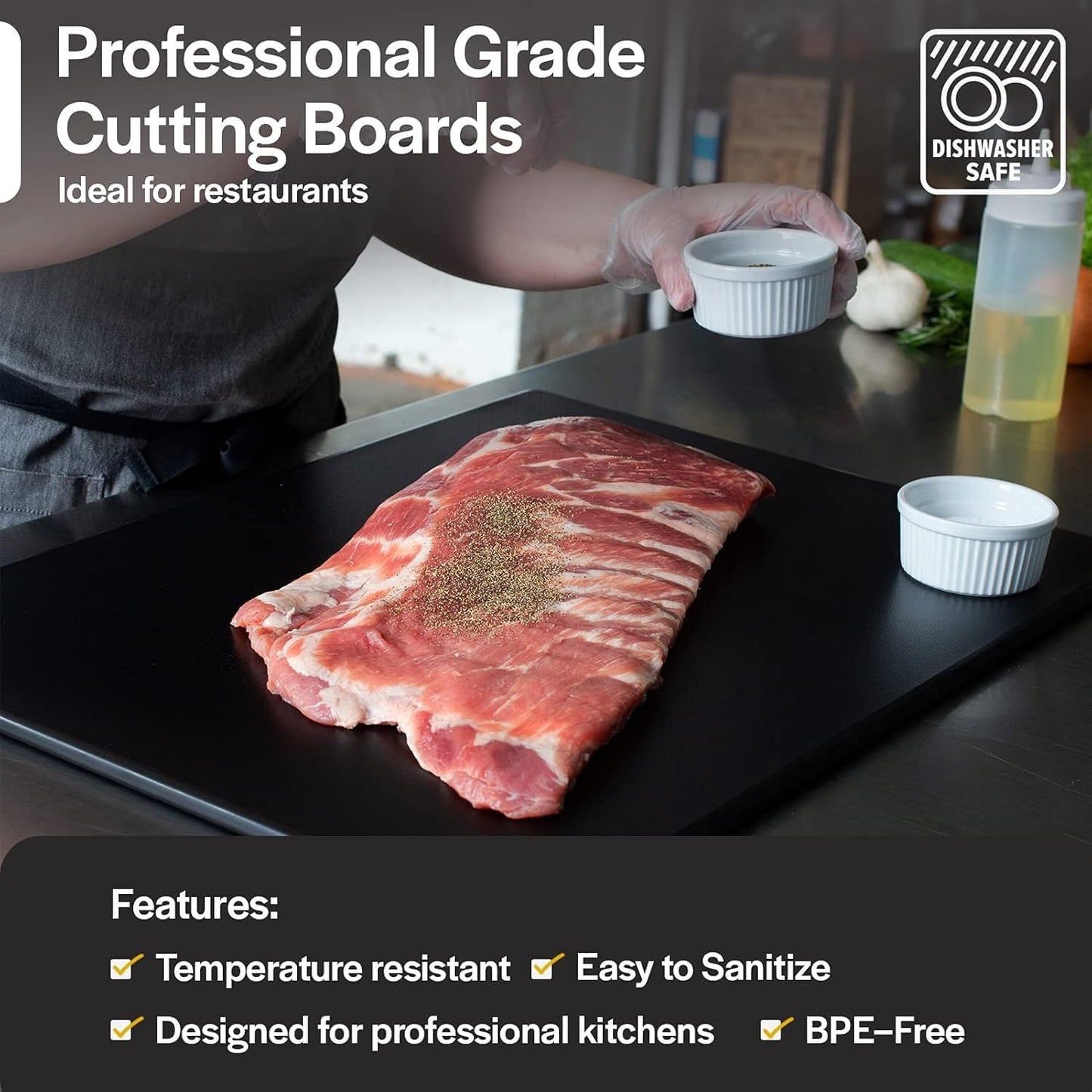Commercial Blue Cutting Board - 24 x 18 Extra Large for Fish, Seafood and Shellfish, 1/2" Thick HDPP Plastic NSF Approved for Restaurants