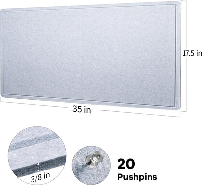 Lightomorrow Bulletin Board, 36 x 24 inches Felt Board - Decorative Pin Board, Cork Board Alternative for Wall, 3' x 2' Foldable Self-Adhesive Vision Board Prayer Board with 20 Pushpins - Black