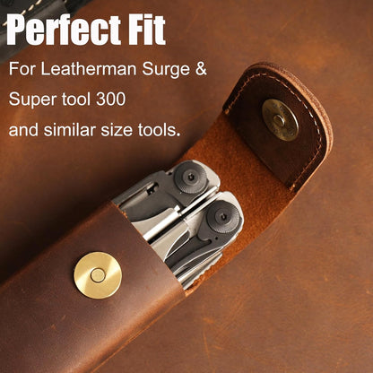 Topstache Leather Multitool Sheath - Multitool Holster for Belt - Belt Loop Multitool Pouch - Magnetic Closure Tool Pouch Case,