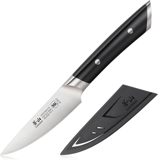 Cangshan HELENA Series German Steel Forged 3.5" Paring Knife with Sheath (Black)