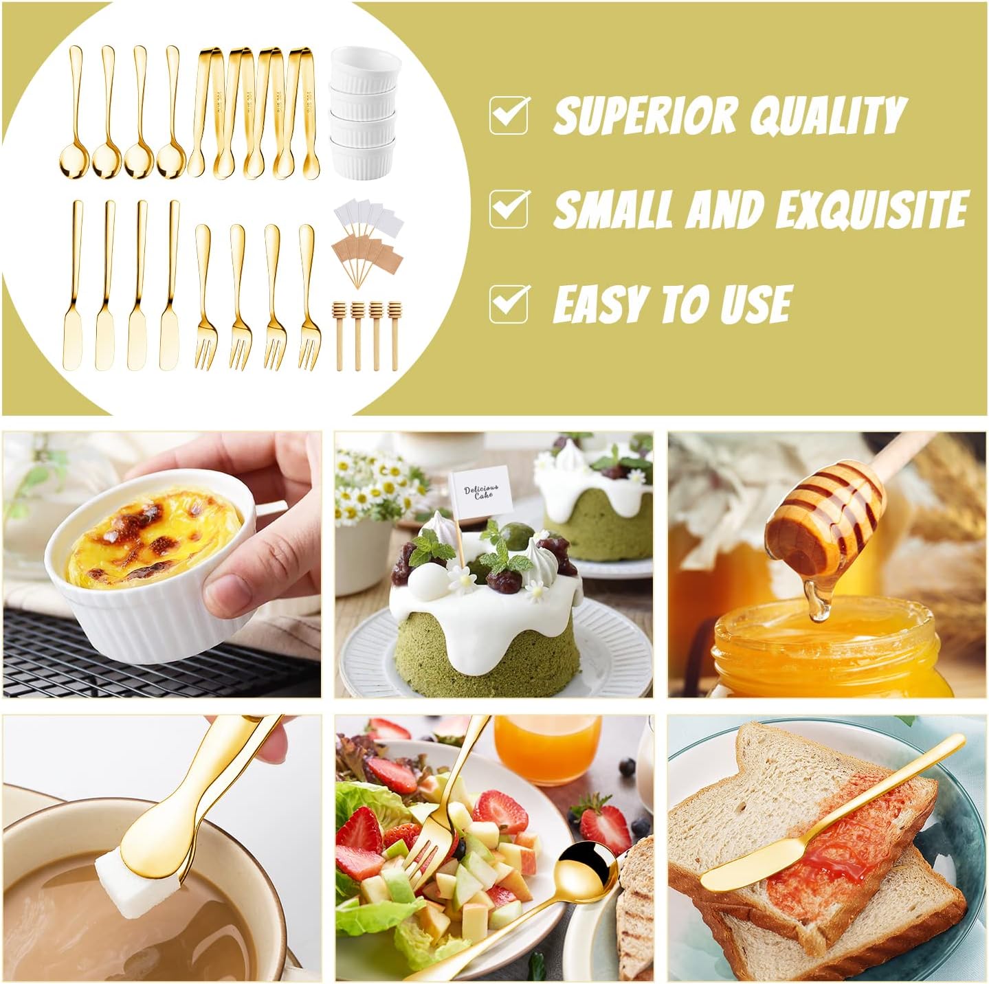 Charcuterie Boards Accessories 64Pcs Cheese Butter Spreader Knives Set Charcuterie Utensils Mini Serving Spoons and Forks Small Serving Tongs Sauce Cups Honey Dippers Toothpick Flags for Pastry Making