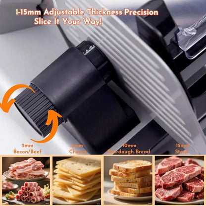 Meat Slicers, Electric Meat Slicer Machine for Home with 2 Removable 7.5'' Blades ETL Certified, Adjustable Thickness Deli Slicer-Food Cutter Machine for Bread Cheese