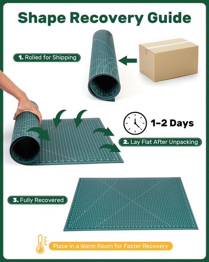 Foldable Self Healing Cutting Mat, 17" x 11", Rotary Cutting Mat for Sewing, Quilting, Scrapbooking, Craft Cutting Board for Hobby Use(A3)