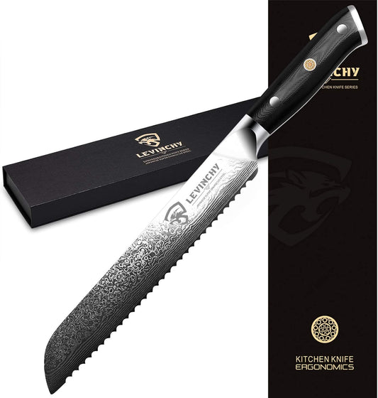 8 inch Japanese Gyuto Chef Knife, 440C Japanese Damascus Steel, Ultra-durable Steel with Superior Blade Retention, Professional Hand Forged Cooking Knife, Professional Chefs and Home Cooks