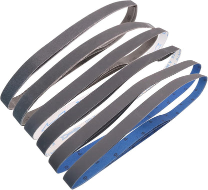 1x30 Inch Silicon Carbide Sanding Belts, 4 PCS Each of 80,120, 240, 400, 800,1000 Grits Knife Sharpening Belt Kits for 1 x 30 Inch Belt Sander, 24 Pack
