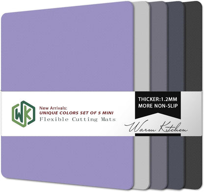WK Flexible Plastic Cutting Boards Mats for Kitchen, Flexible Non Slip Cutting Mat, Thin Cutting Sheets, BPA Free, Dishwasher Safe, Multi Sizes