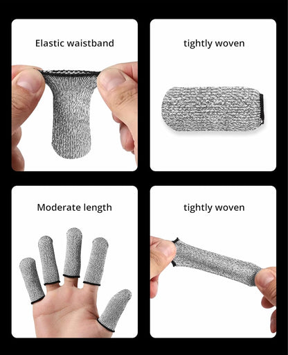 10 PCS Finger Cots Cut Resistant Protector, Finger Covers for Cuts, Cut Resistant Finger Protectors for Kitchen Work Sculpture Garden, Anti-Slip, Reusable