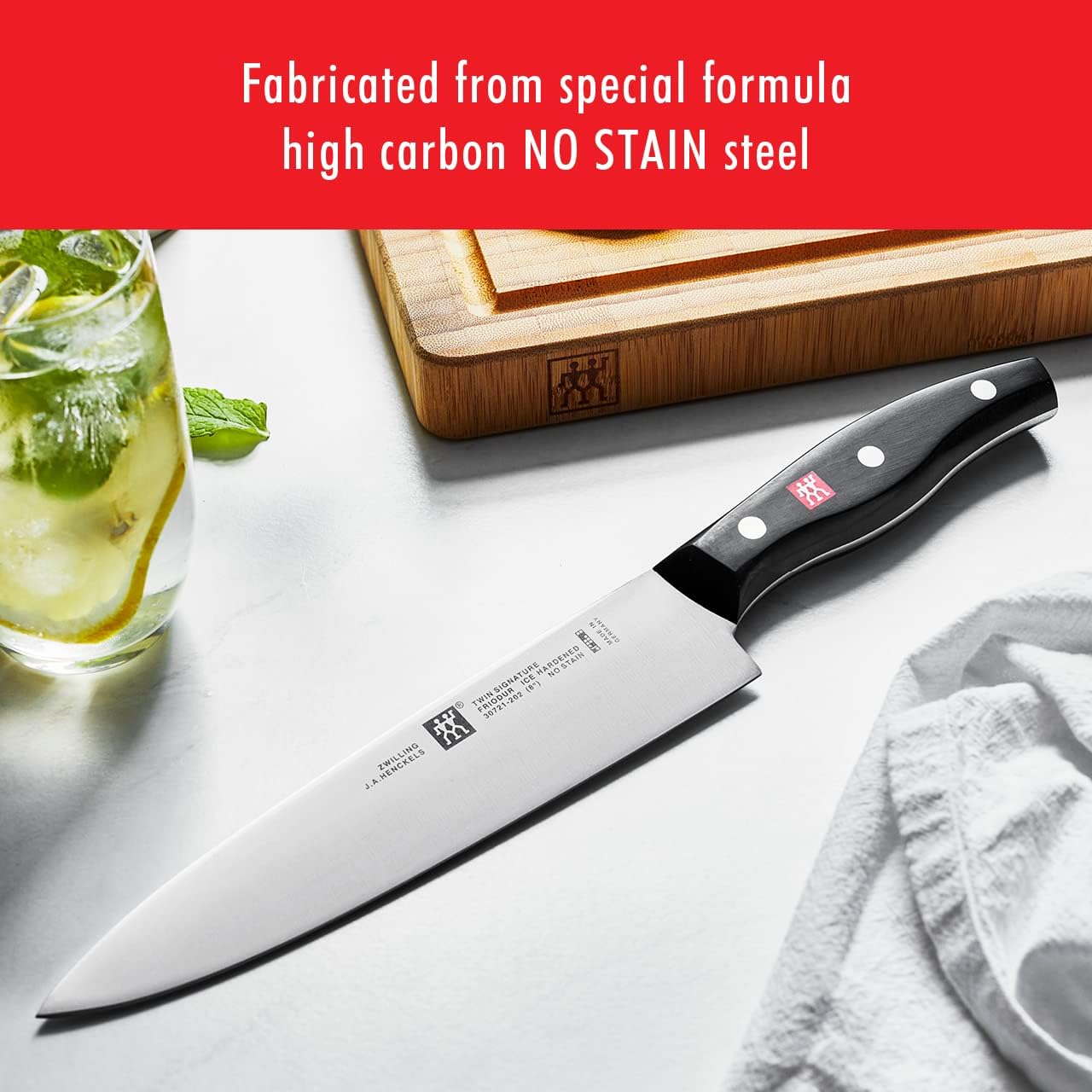 ZWILLING Twin Signature 11-Piece German Knife Set with Block, Razor-Sharp, Made in Company-Owned German Factory with Special Formula Steel perfected for almost 300 Years, Dishwasher Safe