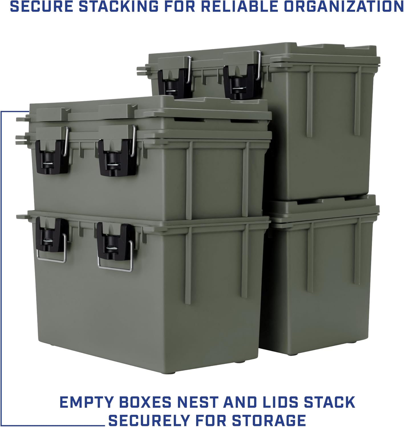 Sheffield 12629 Ammo Storage Box, Mothers Day Gifts for Mom,.30 Cal Field Boxes, Lockable Storage Box with Handle, Secures Hunting Gear, Supplies, and Bullets, Made in USA
