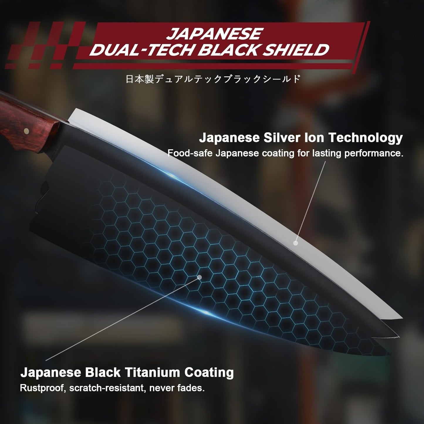 DRGSKL Boning Knife 7 inch - Brisket Trimming Knives for Meat Cutting, Black Butcher Slicing Knives with Full Tang Handle, Kitchen Fillet Knife for Birthday Dad Mom Gift