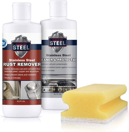 CLEAN MY STEEL Stainless Steel Rust Stain Remover Eraser Cleaner for Fridge, Outdoor BBQ Grill, from Metal Sink and Appliances, NSF Certified, Food Area Safe, 4 oz