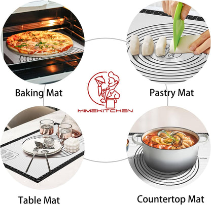 Silicone Baking Mat, Non Stick Pastry Mat Sheet for Dough Rolling, Nonslip Fondant/Pie Crust Mat, Counter Mat Oven Liner Mat for Making Cookies Macarons Bread Baking Supplies Extra Large 26 x 16 Inch