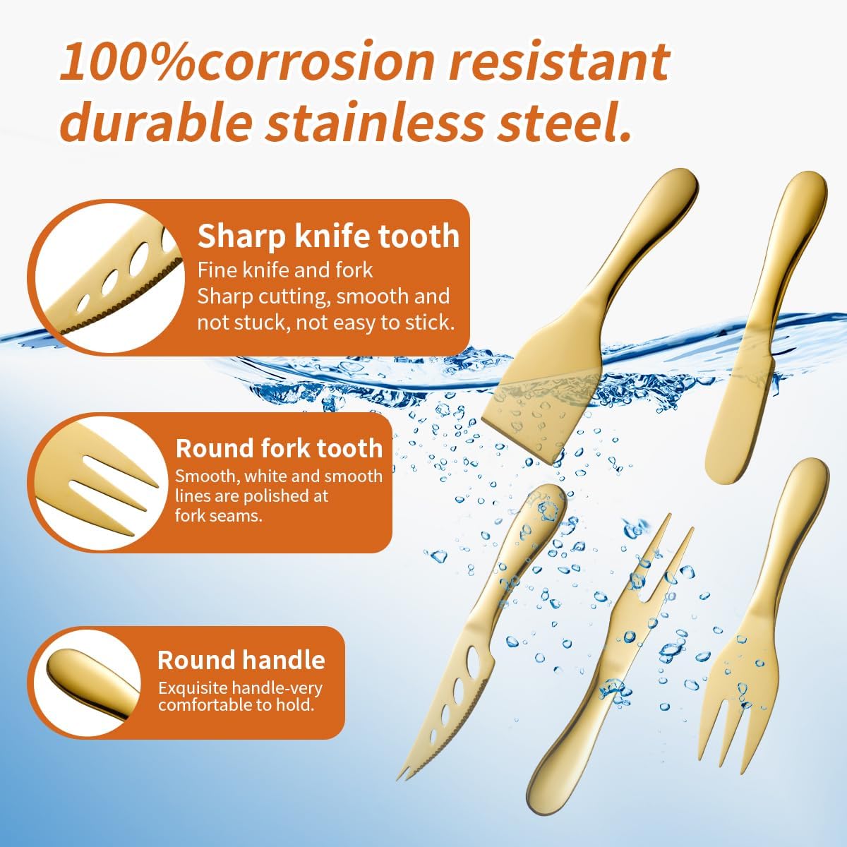 Copper Cheese Knives Set 7 Pieces Stainless Steel Kitchenware Utensils Gadgets 7 Pieces Cheese Knife,Cheese Spreader,Cheese Forks,Cheese Slicer,Cheese Cutter,Butter Knife
