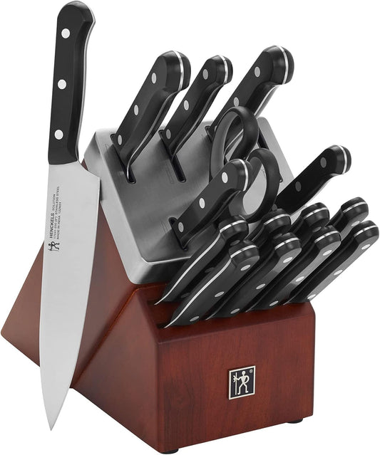 HENCKELS Solution Razor-Sharp 20-pc Knife Set, Chef Knife, Bread Knife, Steak Knife, German Engineered Informed by 100+ Years of Mastery