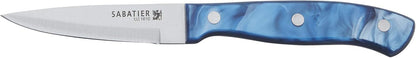 Sabatier Triple Riveted Serrated Utility Knife, 5-Inch, Razor-Sharp Kitchen Knife to Cut Fruit, Vegetables and more, High-Carbon Stainless Steel, Gray