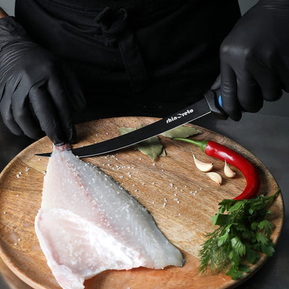 Rhinoreto Fillet Knife for Fish - Razor Sharp G4116 German Stainless Steel Blade, 6.5 Inch Professional Filleting & Boning Knife with Non-Slip Handle, Protective Sheath & Sharpener