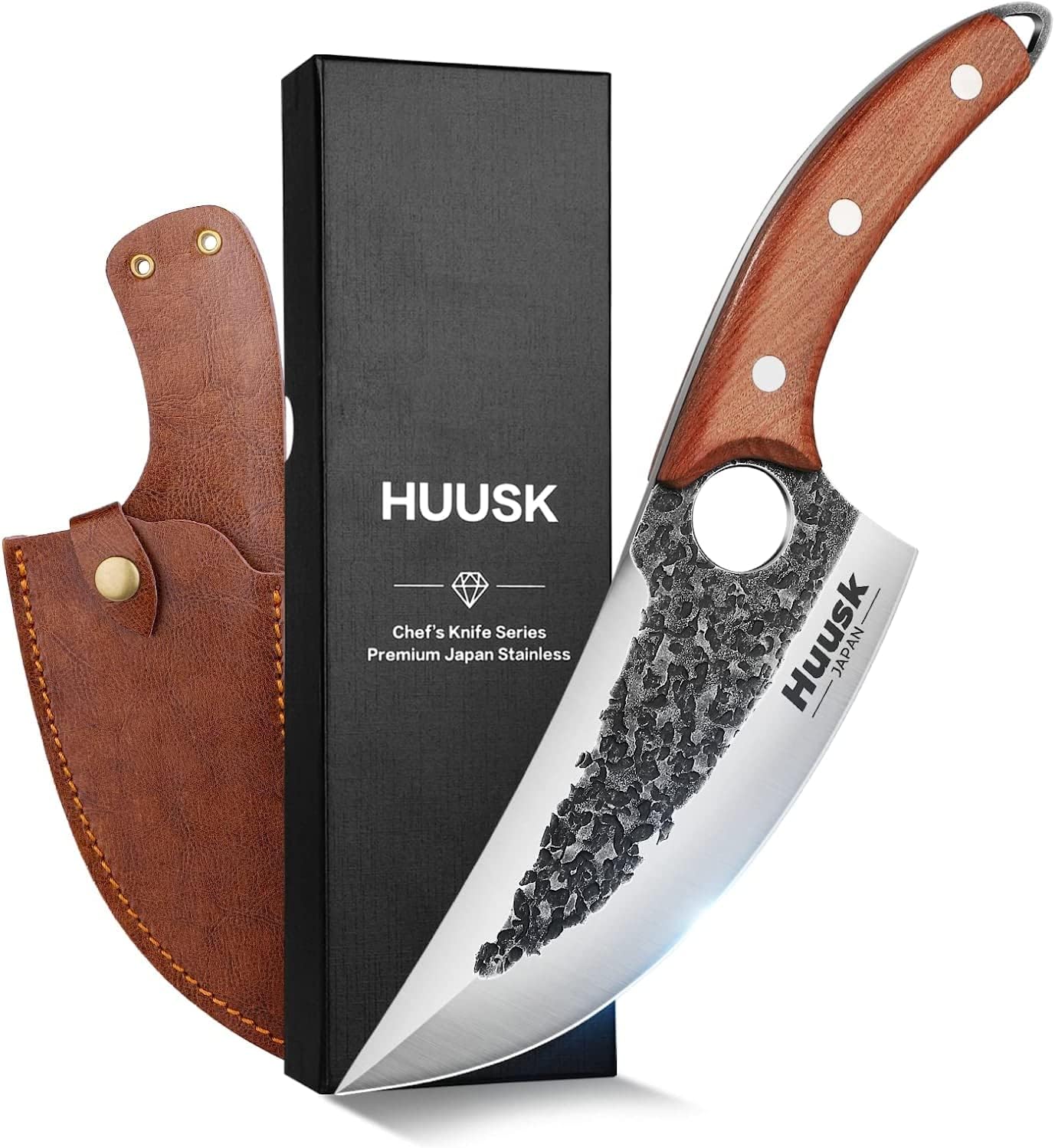 Smith Chu Gift for Men Viking Knife Hand Forged High Carbon Steel Japan Chef Knives for BBQ Meat Vegetables Cutting