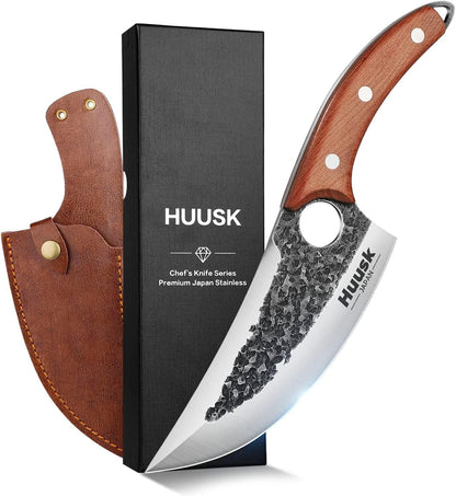Smith Chu Gift for Men Viking Knife Hand Forged High Carbon Steel Japan Chef Knives for BBQ Meat Vegetables Cutting