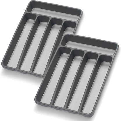 Loyareal Silverware Organizer Utenisl Organizer Holder Kitchen Drawer Organizer Plastic Silverware Tray for Drawer Flatware Organizer 5 Compartment White
