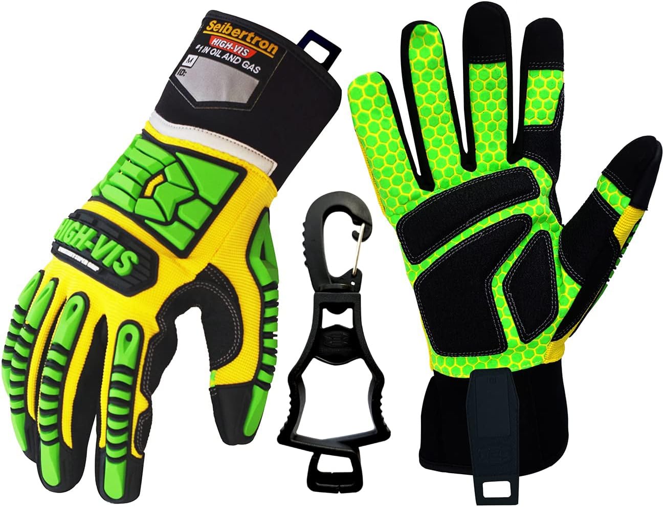 Seibertron High-Vis Series Cut Resistant Reducing Anti-Impact Mechanics Heavy Duty Safety Rescue Oil and Gas Gloves