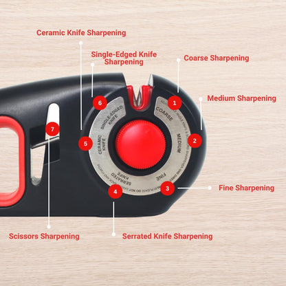 Premium Knife and Scissor Sharpener 7-in-1, Enhance Kitchen Efficiency and Safety, Professional Sharpening Tool, Precision Edge Coarse, Fine Sharpeners Sharpening System and More, Easy