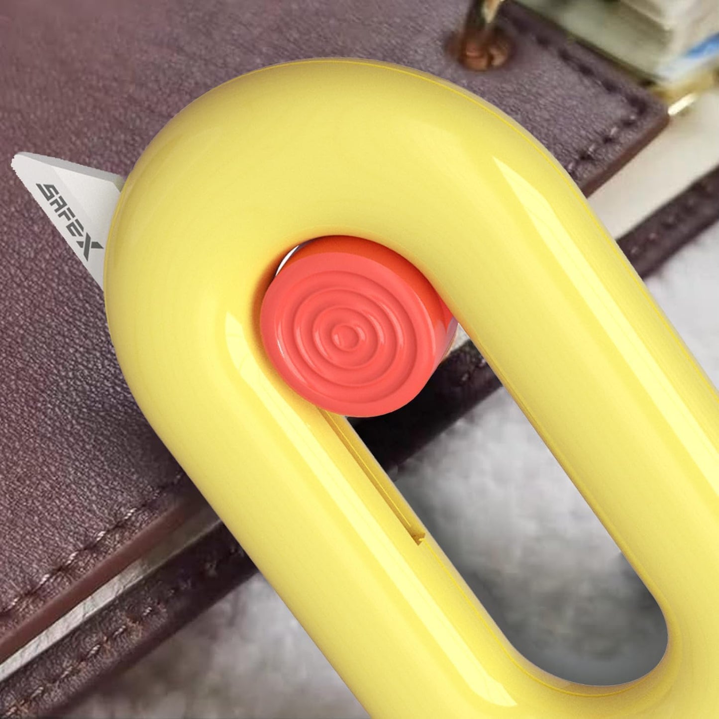 Box Cutter Retractable, Box Opener, Ceramic Box Cutter, Built-In Magnetic, Mini Box Cutter, Safety Box Cutter, Cute Box Cutter, Small Box Cutter For Women, Package Opener, Box Opener Tool (PINK)